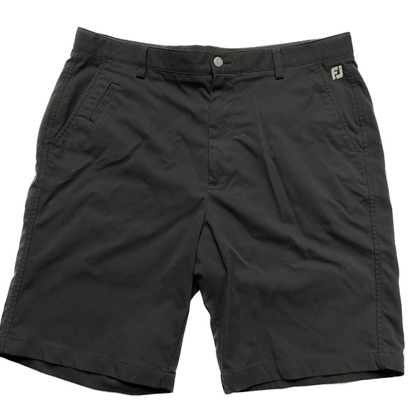 FootJoy FJ Shorts Mens 36 Black 8" Golf Casual Performance Stretch Preppy Logo - Picture 1 of 7
